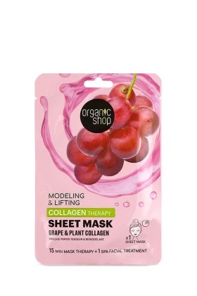 Organic Shop Sheet Mask Μάσκα Σύσφιξης & Ανόρθωσης με Σταφύλι & Φυτ...