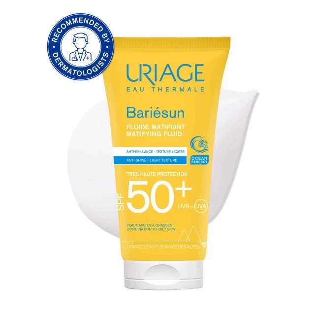 Uriage Bariesun Mat Fluid Αντιηλιακή Κρέμα Προσώπου για Ματ Αποτέλε...