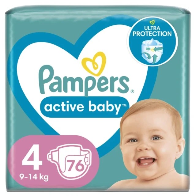 Pampers Active Baby No4 (9-14kg) 76τμχ